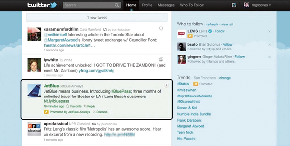 图1-7　社交网络信息流广告